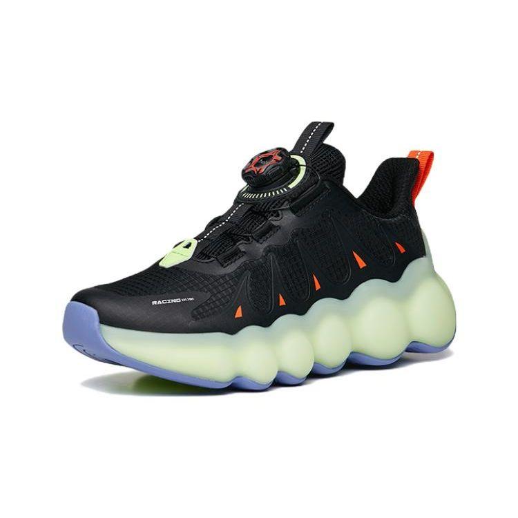 Anta Kids Huaxing Comfortable Non-Slip Shock Absorbing Wear-Resistant Low-Top Casual Shoes Kids Sneaker Black Green 312238888-6