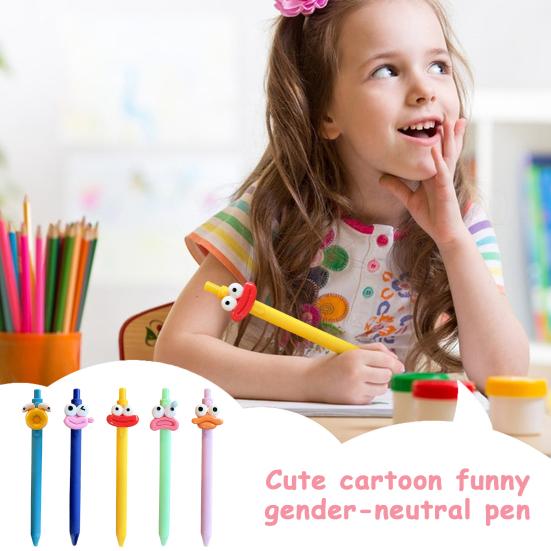 Large Mouth Ballpoint Pens Cartoon Gel Pen Cute Students Stationery Pen Fun Writing Tools for School Office And Gift Giving