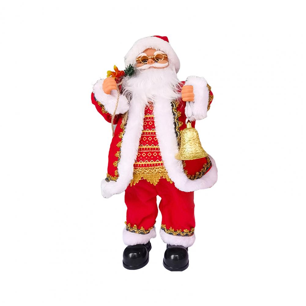 Seasonal Santa Decor Battery Operated Dancing Santa Claus Toy Singing Plush Father Christmas Doll Desktop Decoration Party