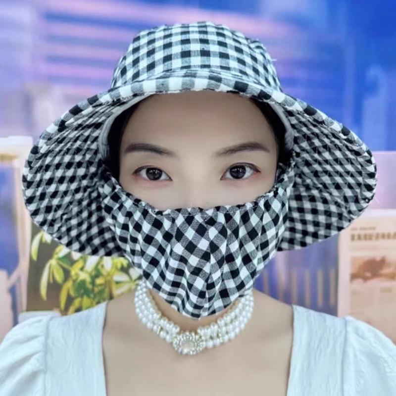 

Floral Sun Protection Hat with Integrated Neck and Face Shield for Outdoors and Tea Picking