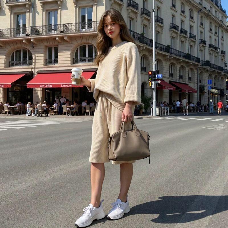 Zbzr New Fall Women's Clothing Fashion Style Loose Round Neck Long Sleeves Knitted Pullover Sweater + Knitted Middle Pants Suit