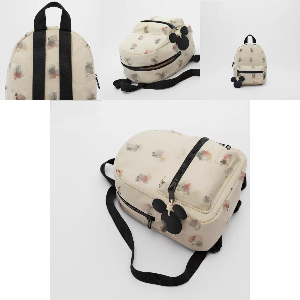 Mickey Mouse Mini Canvas Backpack With Zipper Closure For Kids And Women