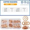 Solid Pure Copper Flat Washers Gasket Seal Ring M5 M6 M8 M10 M12 M14 M16 Metric Crush Washers For Sump Plug Oil Pipe Boat Repair Oil Drain Plugs 3