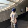 Binseumokeu Ov Small Logo Blue Ball Cap Hard Fit