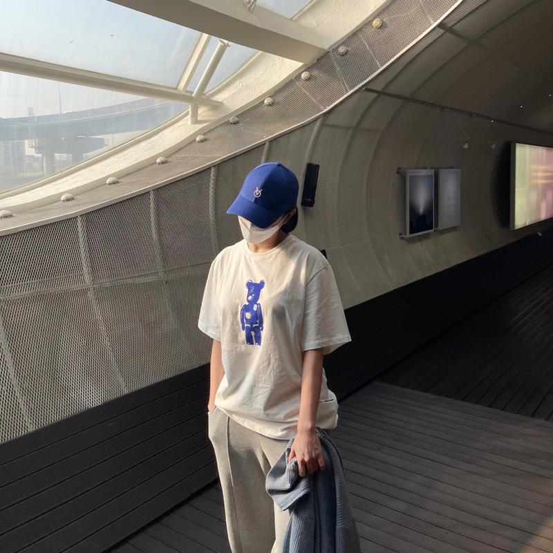 Binseumokeu Ov Small Logo Blue Ball Cap Hard Fit