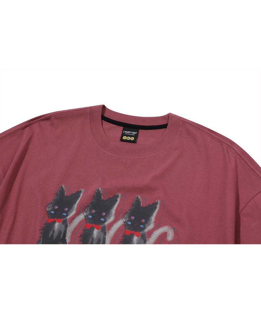 CPGN STUDIO Ghosty Cats Short Sleeve T-Shirt Smoke Pink