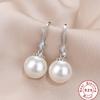 925 Sterling Silver Long Pearl CZ Dangle Earrings For Women Engagement Wedding Graceful Accessories Fashion Earring Gift