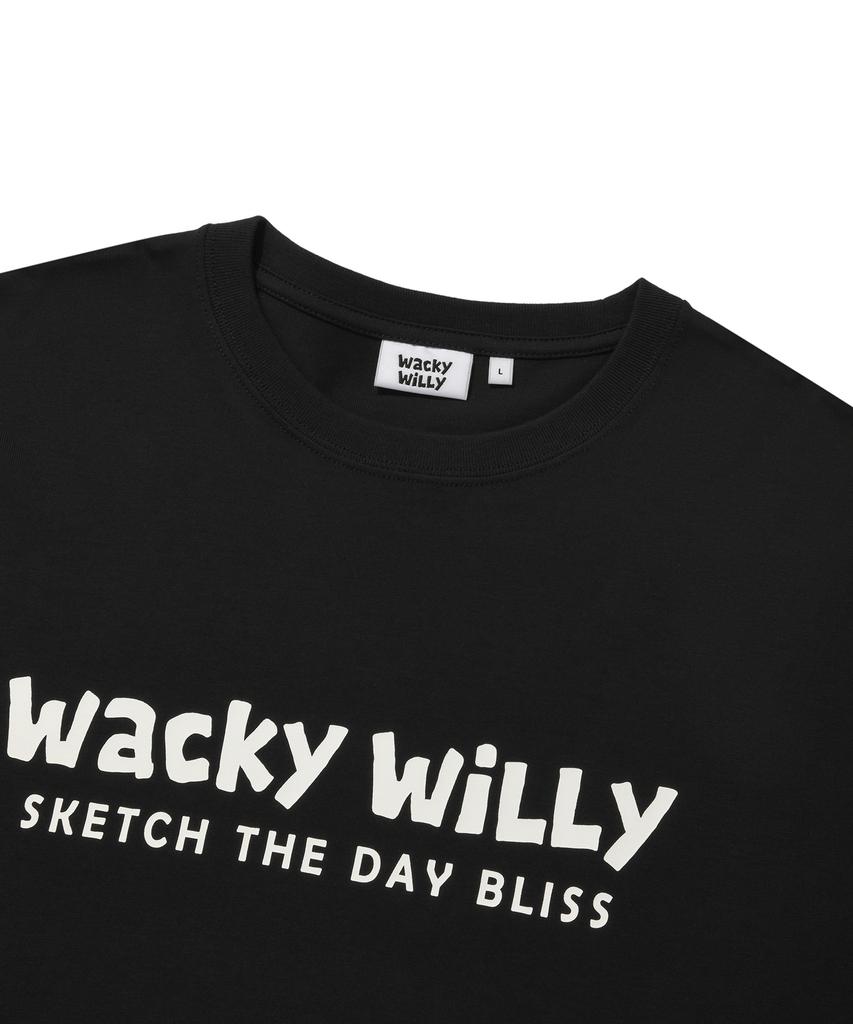 WACKY WILLY Big Typo Short Sleeve T-Shirt Black