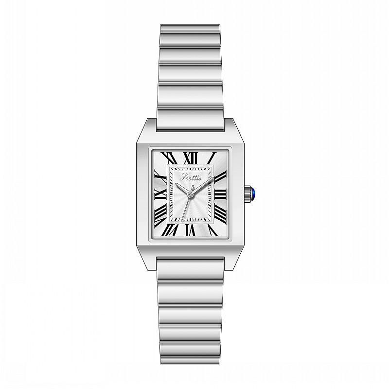 Fashion Ladies Watch Square Roman Dial Temperament Stainless Steel Strap Personalized Watch Women