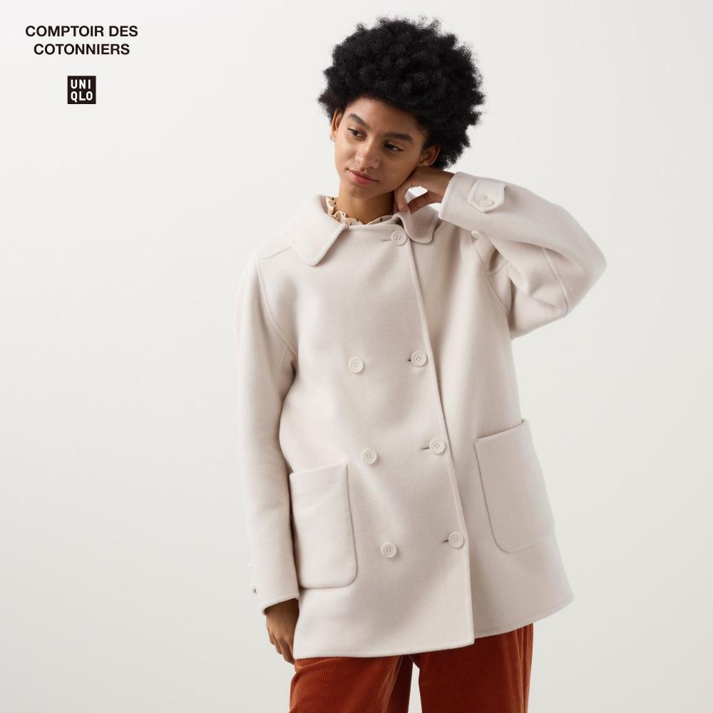 

Двубортное полупальто Uniqlo свободного кроя