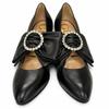 Great GUCCI pumps Leather with jeweled buckle and ribbon band. 35.5 481176 Used