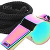 1Pc/2Pcs Sports Whistle Stainless Steel Whistle with Lanyard Loud Crisp Sound Whistle for Coaches Referee Official