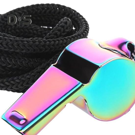 1Pc/2Pcs Sports Whistle Stainless Steel Whistle with Lanyard Loud Crisp Sound Whistle for Coaches Referee Official