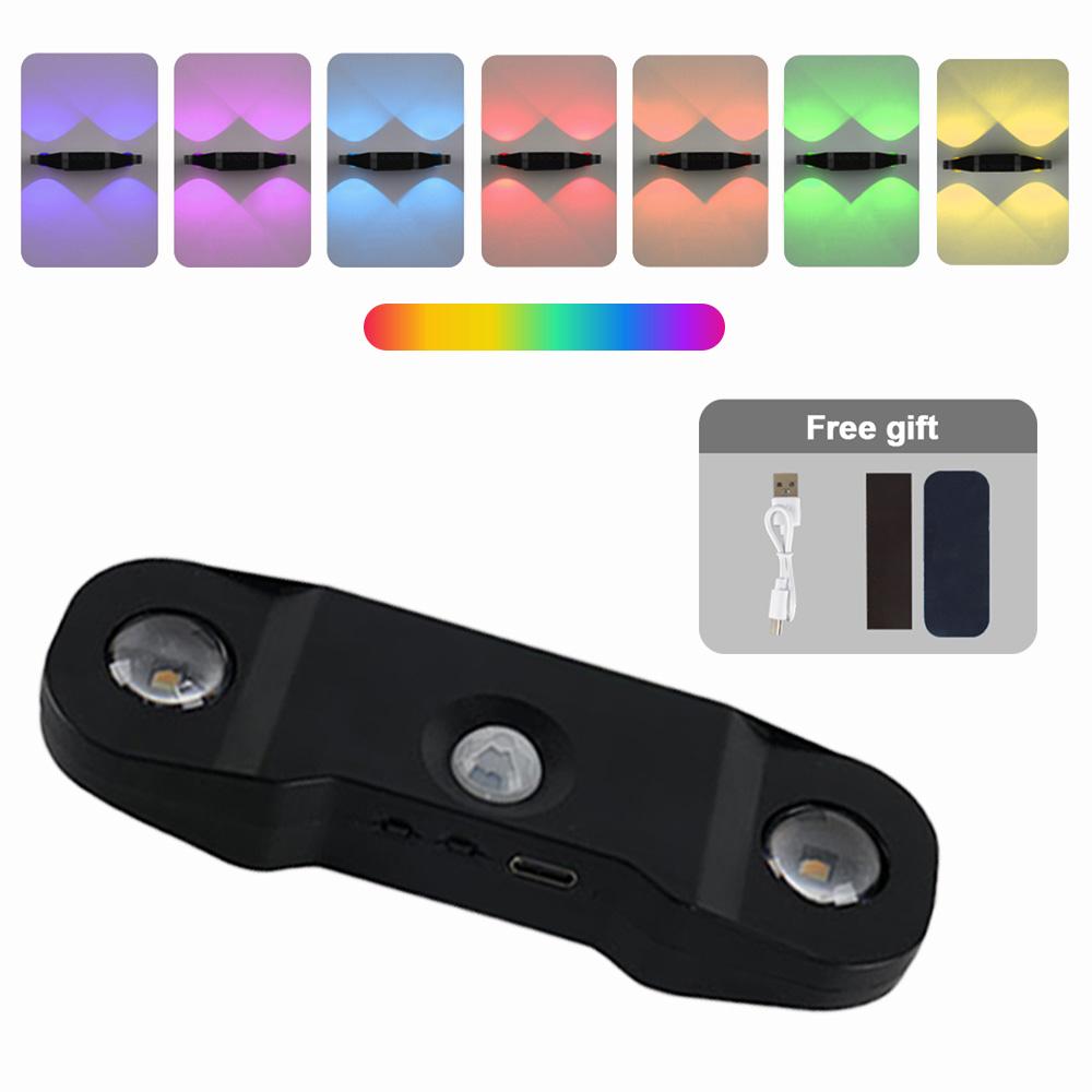 Smart RGB Night Light Magnetic Motion Sensor Rechargeable Wall Lamp for Bedroom Bathroom Closet Garden Home Decor