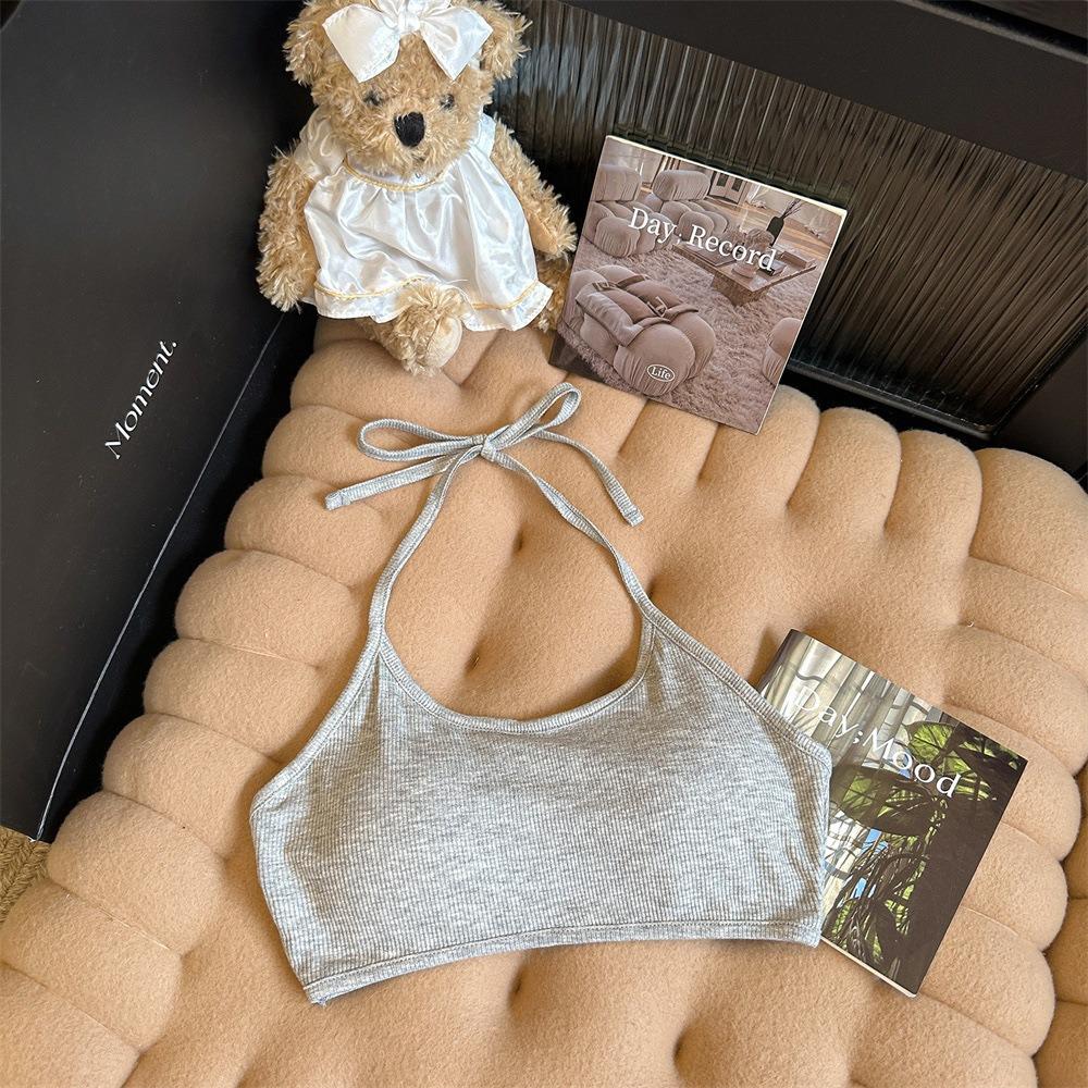 Halterneck Wireless Camisole: Backless Bandeau Vest for Students