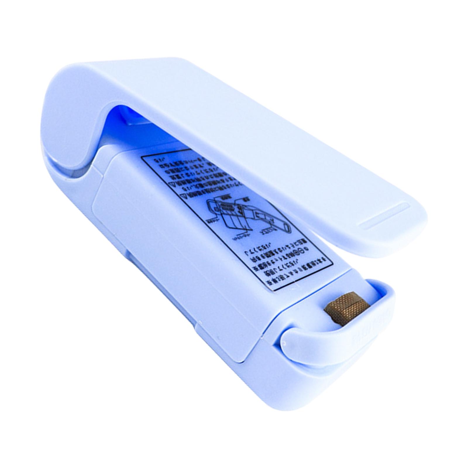 

Небольшое ручное устройство для запечатывания пластиковых пакетов и упаковки закусок, простое в использовании устройство для запечатывания закусок в офисах и школах синий