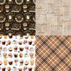 12 Pieces Of Vintage Coffee Background Paper DIY Origami Decorative Paper