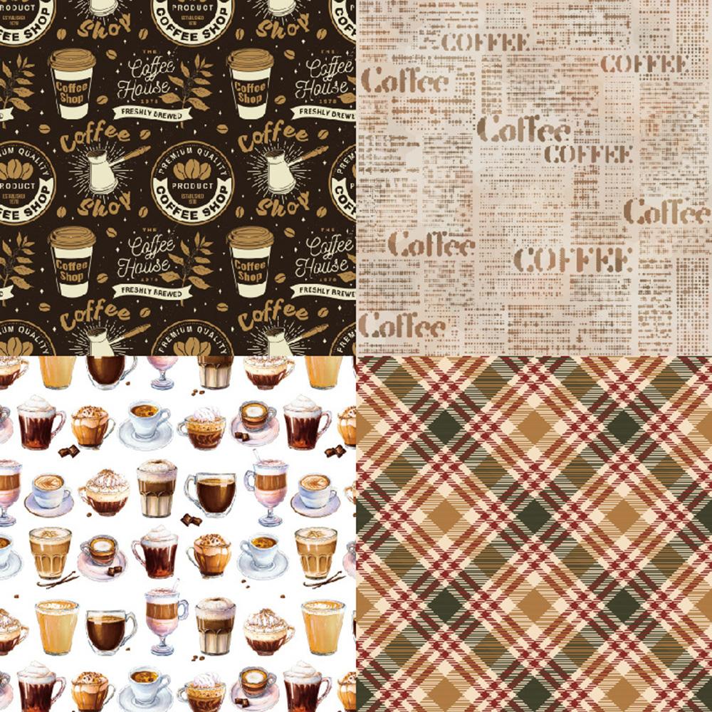 12 Pieces Of Vintage Coffee Background Paper DIY Origami Decorative Paper