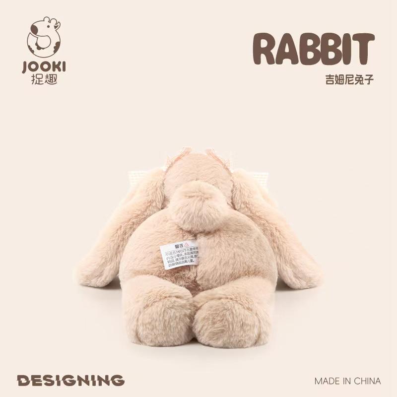 Peluche Lapin Timide 35cm Mignon Animal en Peluche Dessin Animé Oreiller Poupée Douce Cadeau d'Anniversaire Pour Enfants
