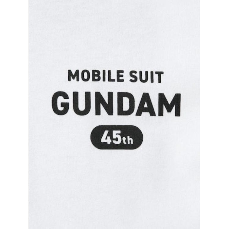 UNIQLO x Mobile Suit Gundam 45th Anniversary Graphic Letter Print Loose Comfortable Crew Neck Short Sleeve T-Shirt Unisex Tops White 480144-00