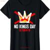 Patriotic No Kings 2025 Freedom Usa Independence Ladies Crewneck T Shirt Vintage Soft Casual Versatile Slightly
