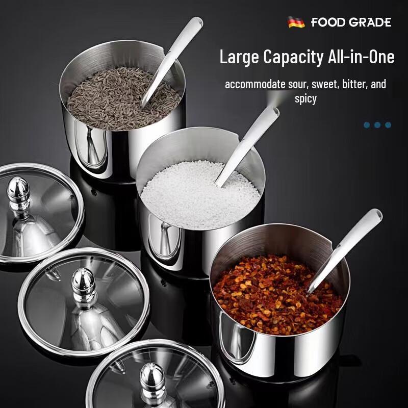 Premium 304 Stainless Steel Seasoning Jar Set