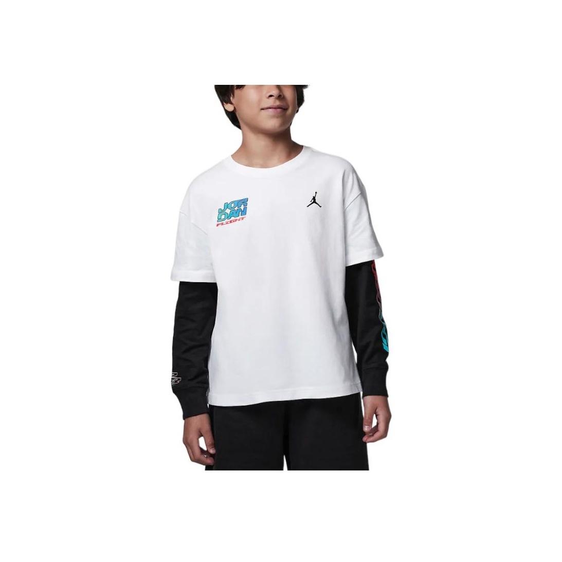 

Nike Цветные блоки с буквенным принтом, простая круглая горловина, длинный рукав, детские топы, белый цвет HQ7109-100 XL