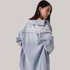 Levis Loose Ripped Simple Comfortable Denim Jacket Women Jackets Light-Blue 001CM-0000