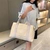 Large Capacity Luggage Bag Canvas Gym Bag Houndstooth Lightweight Storage Bag