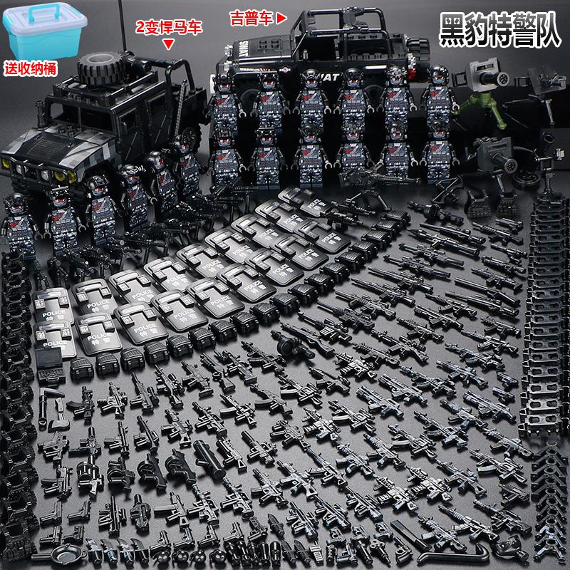 Compatible Minifigures Military Special Forces Police Boys Assemble Minifigures Soldiers Children's Educational Toys Puzzles