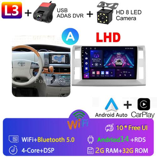 Android 14 Carplay WIFI+4G Car Radio For Toyota Previa 3 III XR50 Estima 2006-2019 Multimedia Player GPS 2din Head Unit Stereo