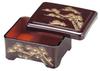 Wakaizumi Eel Elephant Foot Bowl Claw Tamukero Matsunai Vermilion Lacquer Handles On the Body and Lacquerware, Bowl, (with Legs), (with Lid), 1-572-7