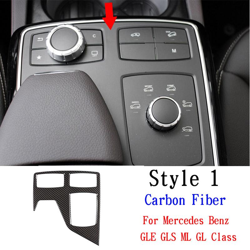 ABS Car Central Control Multimedia Frame Decoration Stickers For Mercedes-Benz GL GLS X166 13-19 ML GLE W167 Car Accessories