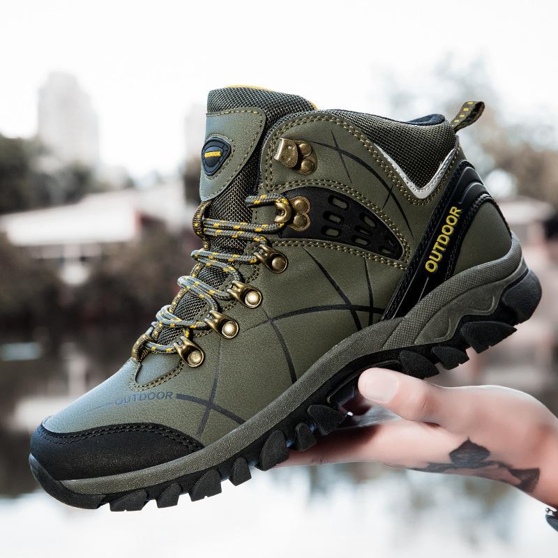 Hiking shoes camping shoes large size men's shoes couple high top leather hiking shoes autumn and winter women's leisure sports