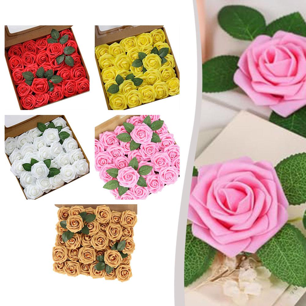 Creative DIY Decor Artificial Foam Roses Faux Rose Arrangement Multiple Color Options Realistic Texture For Wedding Decor