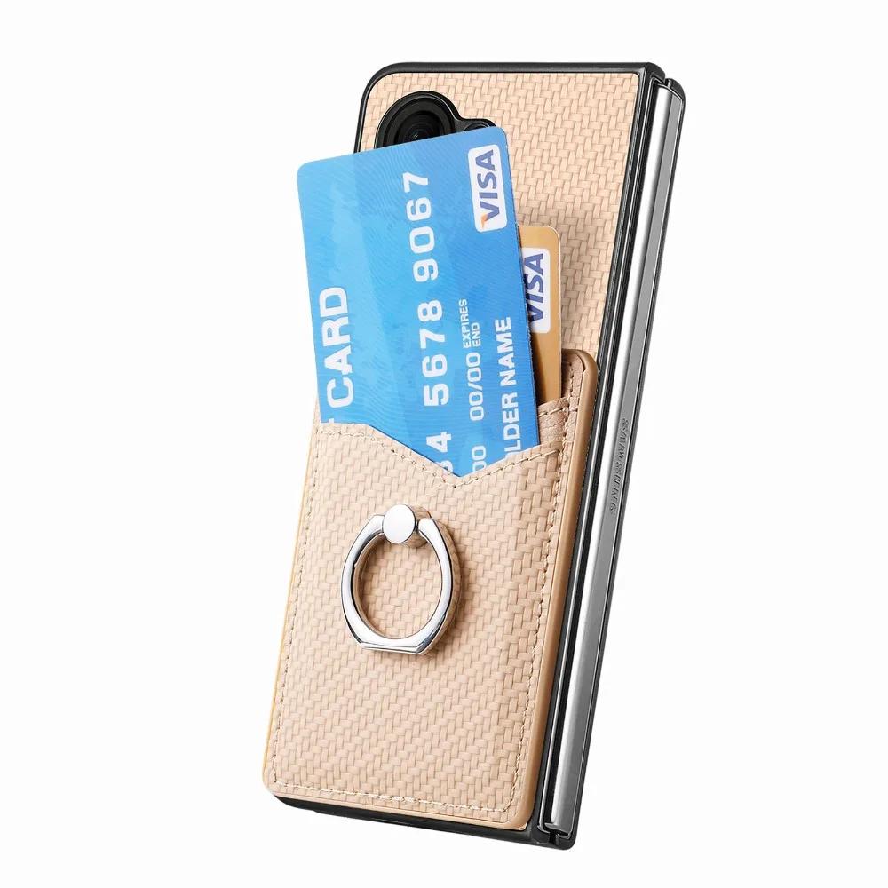 Wallet Phone Case with Credit Card Slot Holder Shockproof Ring Stand PU Leather Cover with Holder for Samsung Galaxy Z Fold 6 5 4 3 2 5G