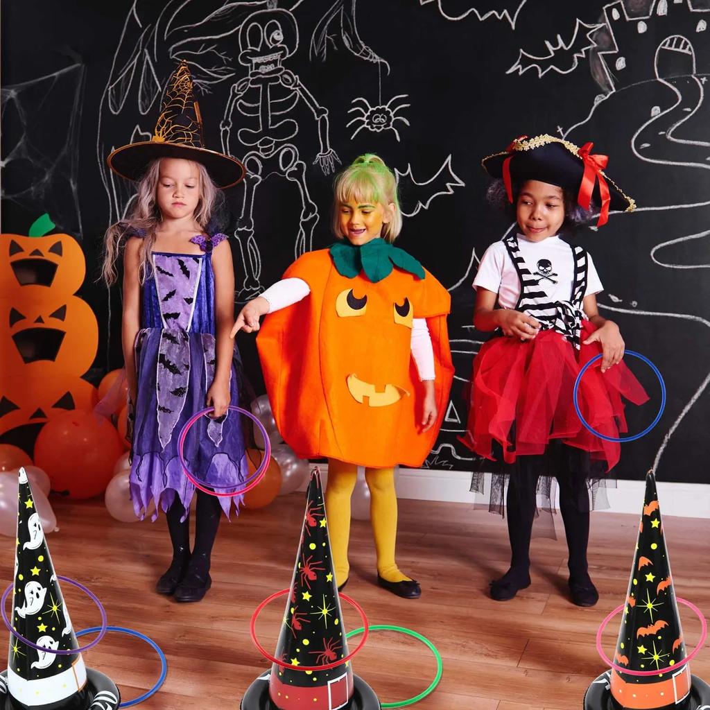 Halloween Games Inflatable Witch Hat Ring Toss Game Halloween Inflatable Ring Toss Game Halloween Indoor Outdoor Family Game