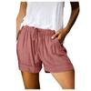 Women's Solid Shorts, Drawstring Belt Pocket Design,Lightweight Gym Shorts For Women, Comfortable Shorts For Women