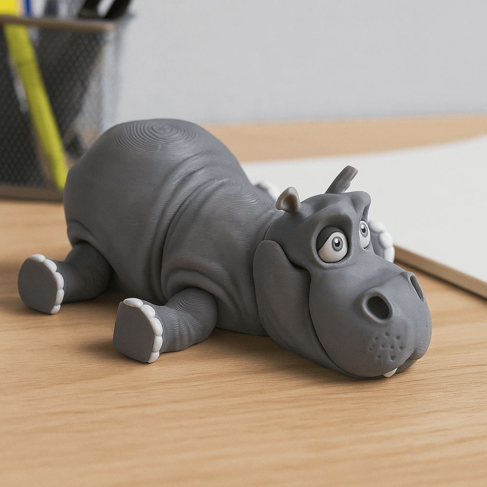 Creative Design Simulation Hippopotamus Model toy Cute Style 3D Printing Home Ornament  Gift Giving
