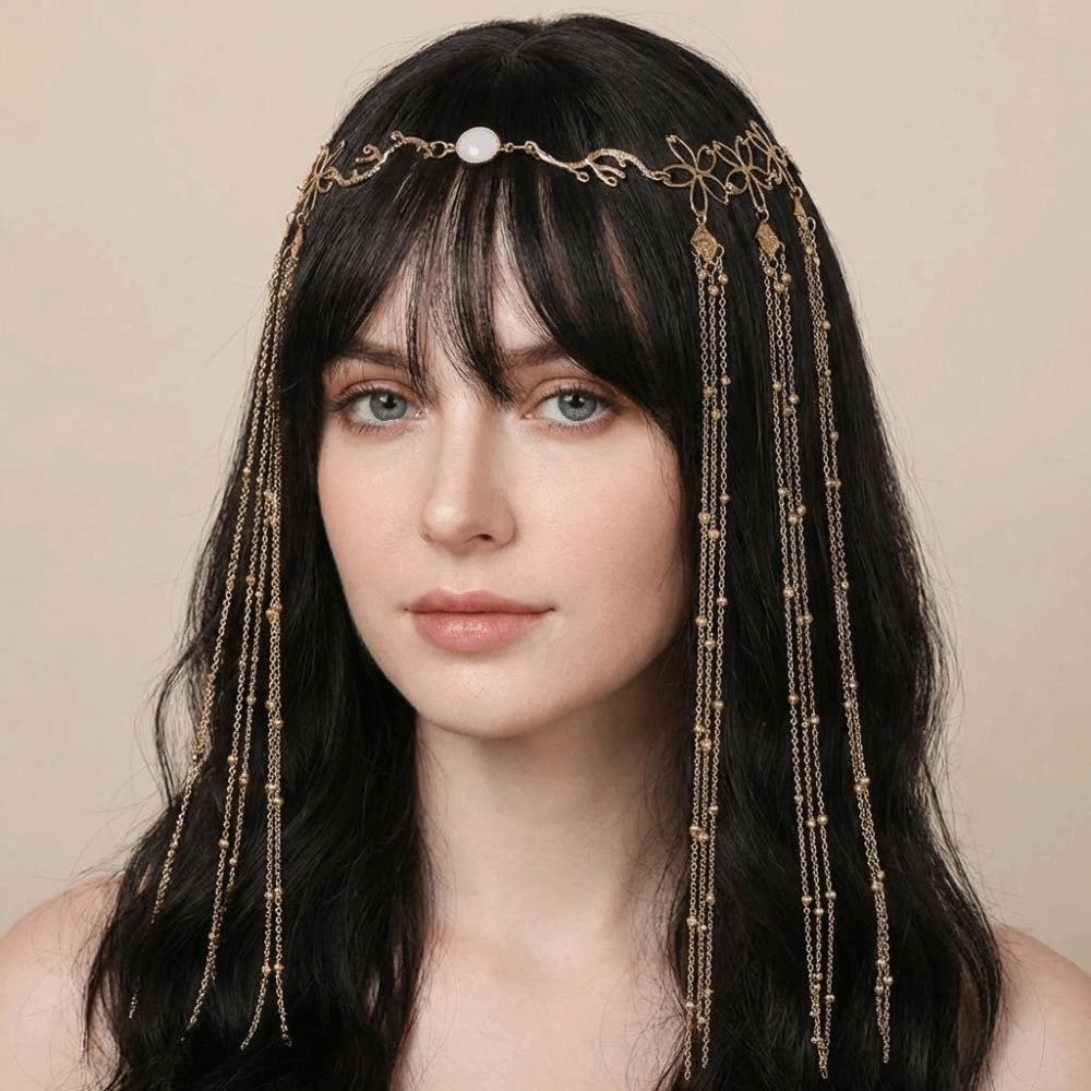 Long Tassel Rhinestone Head Chain Shiny Tassel Hair Accessories  Women's Hair Jewelry