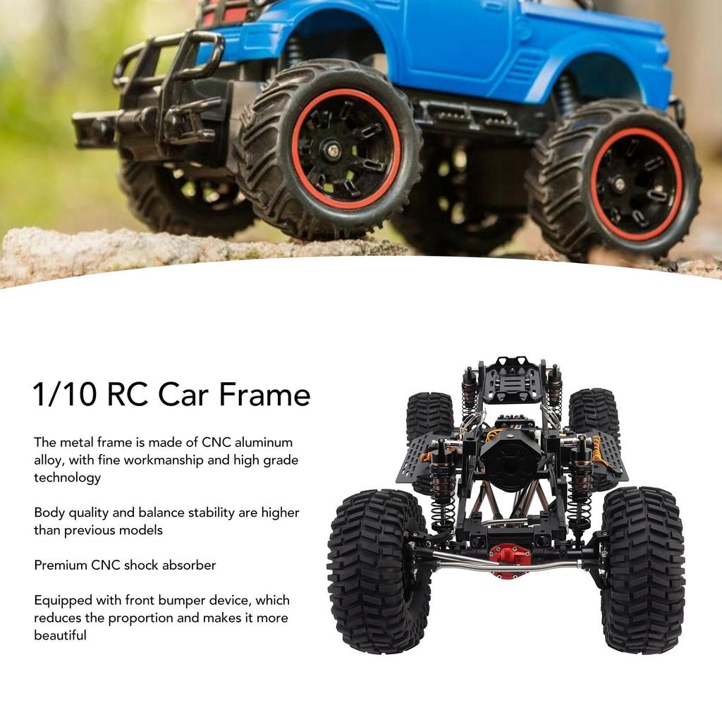 1/10 Scale RC Car Metal Frame 313mm Wheelbase High Low Double Speed Differential Lock Axle Frame for SCX10 1/10 Remote Control Car