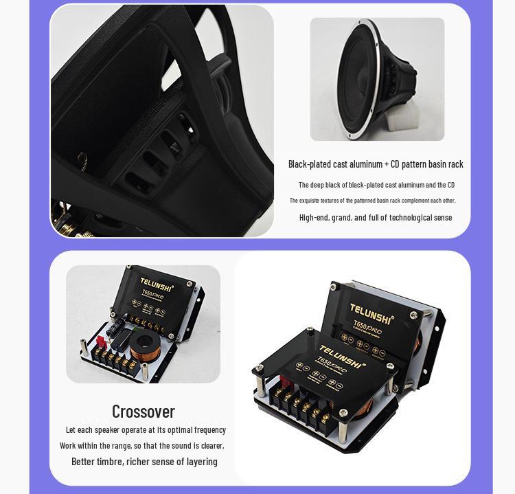 Aluminum Car Audio 6.5" Full-Range Two-Way Speaker System