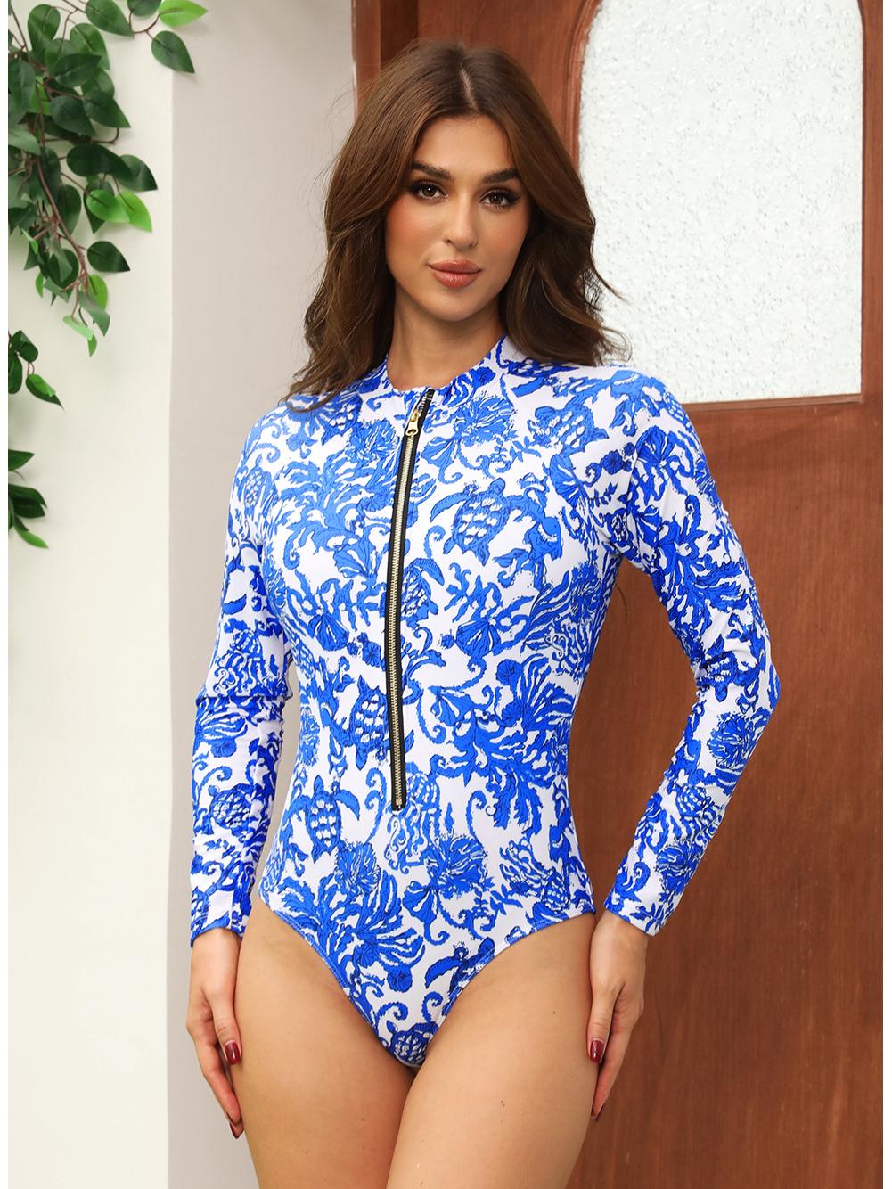 

2024 Евро-американский принт Слитный купальник Женский набор для серфинга Модный стиль Extra Large