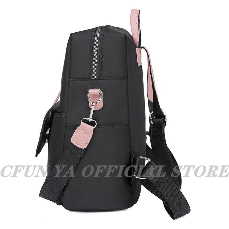 Black Women's Backpack School Bags Oxford Waterproof Anti-Theft Backpacks Casual Travel Female Handle Bag Rucksack