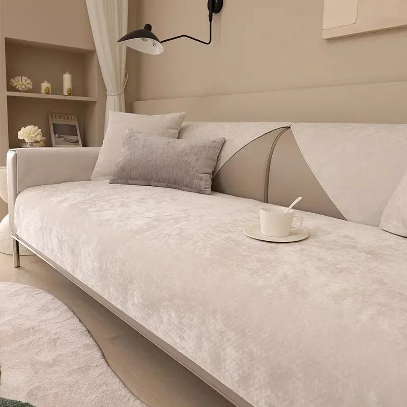 

Бархатистая зимняя универсальная диванная подушка Премиум-чехол для дивана однотонная однотонная ткань для полотенец противоскользящая подушка для сиденья 70x70cm