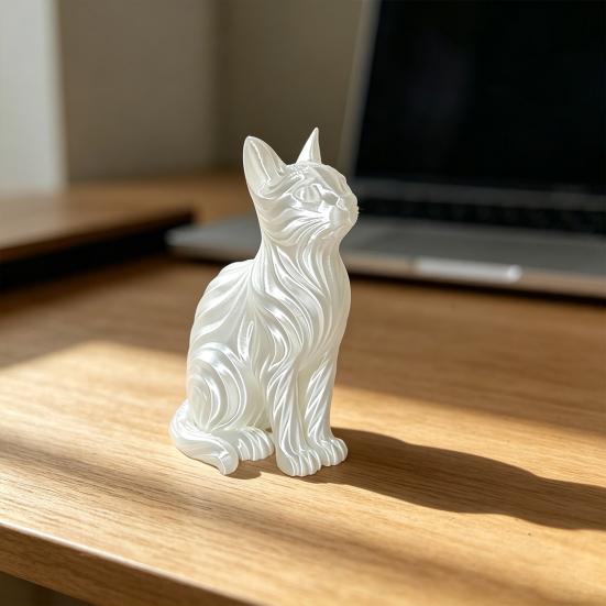 3D Printed Cat Figurines, Modern Artistic Cat Ornaments for Cat Lovers, Artistic Cat Sculpture with Stable Base for Home Entryway