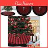Luxurious Red And Black Plaid Velvet Christmas Tree Skirt Cozy Holiday Decor