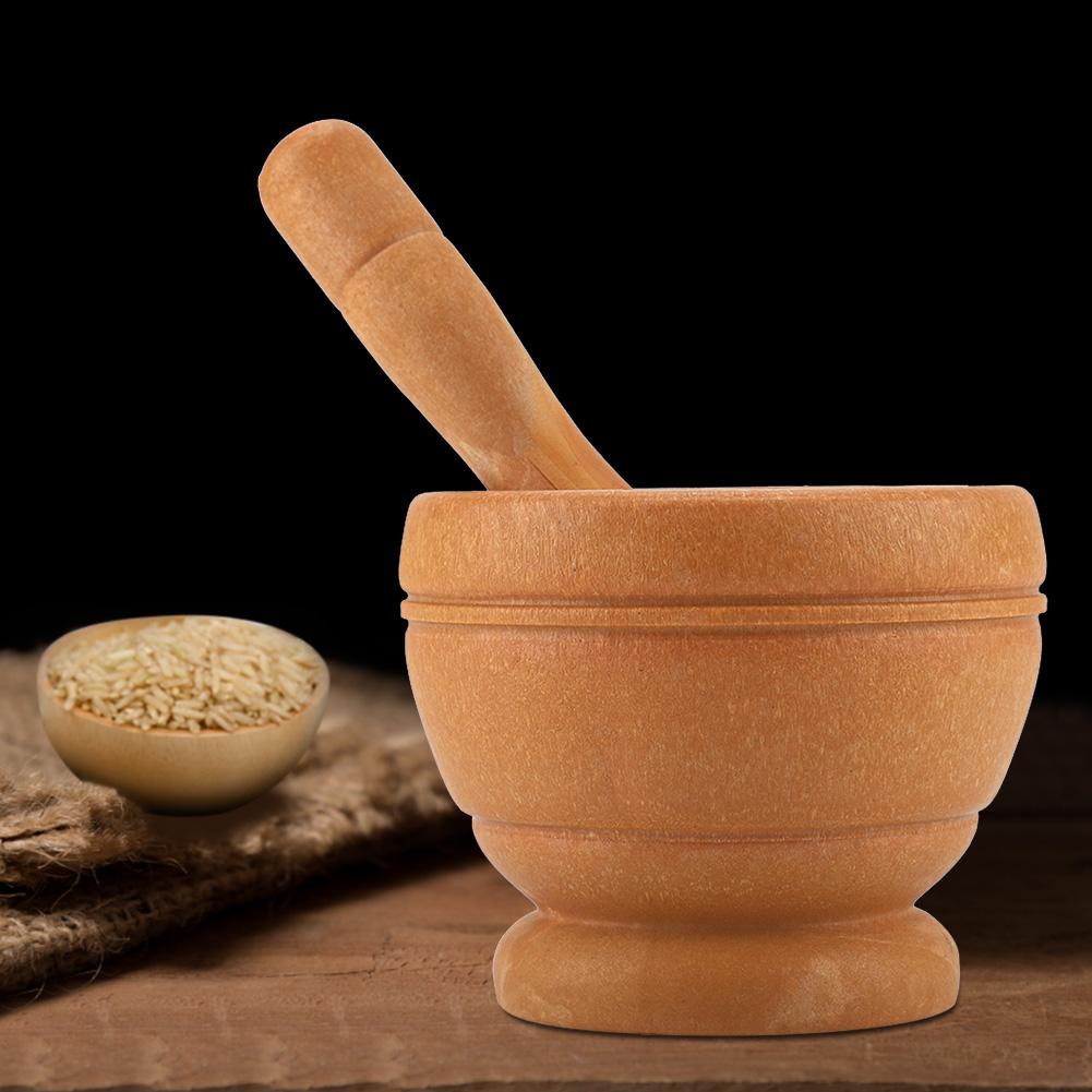 Kitchen Mortar Pestle Set Manual Plastic Garlic Grinder Spices Herbs Mortar Pestle Set Grinding Bowl Kitchen Tool