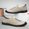 Men's Shoes 2025 Summer New Men's Thin Punching Breathable Hollow Leather Shoes Black One-pedal Lazy Casual Shoes