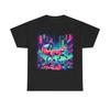Unisex T-Shirt für Erwachsene Neonfüchse in einer Cyberpunk-Gasse